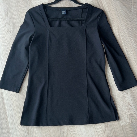 Boston Proper's Beyond Travel Top MED Black Square Neckline - Picture 1 of 13